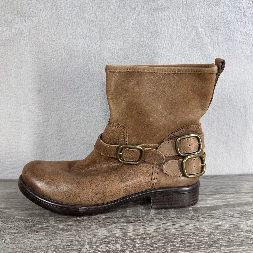Lucky‎ Brand Norton Leather Moto Boots Women's 7.5 Brown Leather